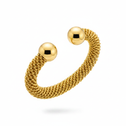 Bangle mesh sfera oro - floating sfondo bianco