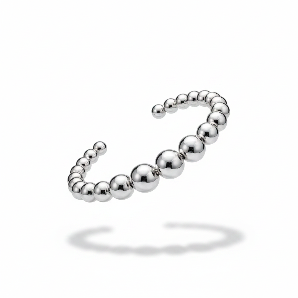 Bangle sfere argento - floating sfondo bianco