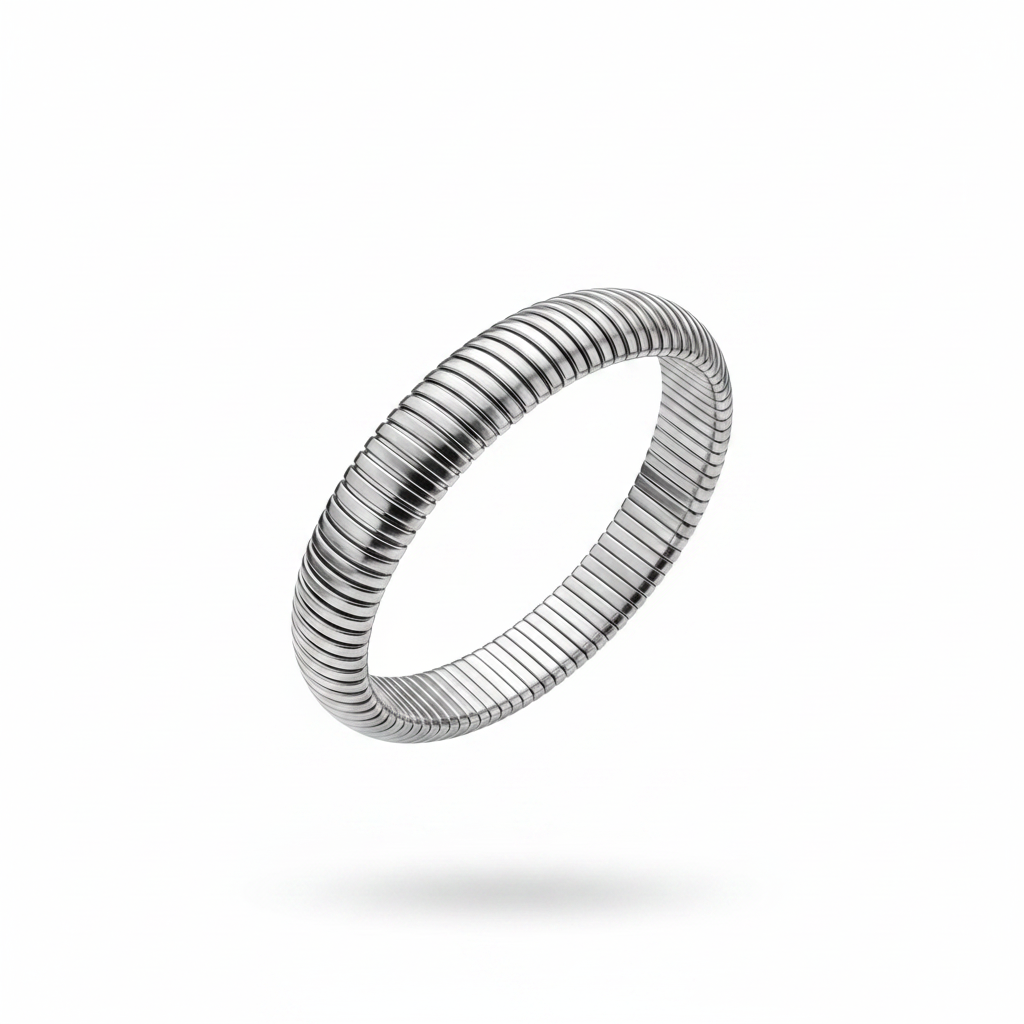 Bangle tubogas argento - floating sfondo bianco