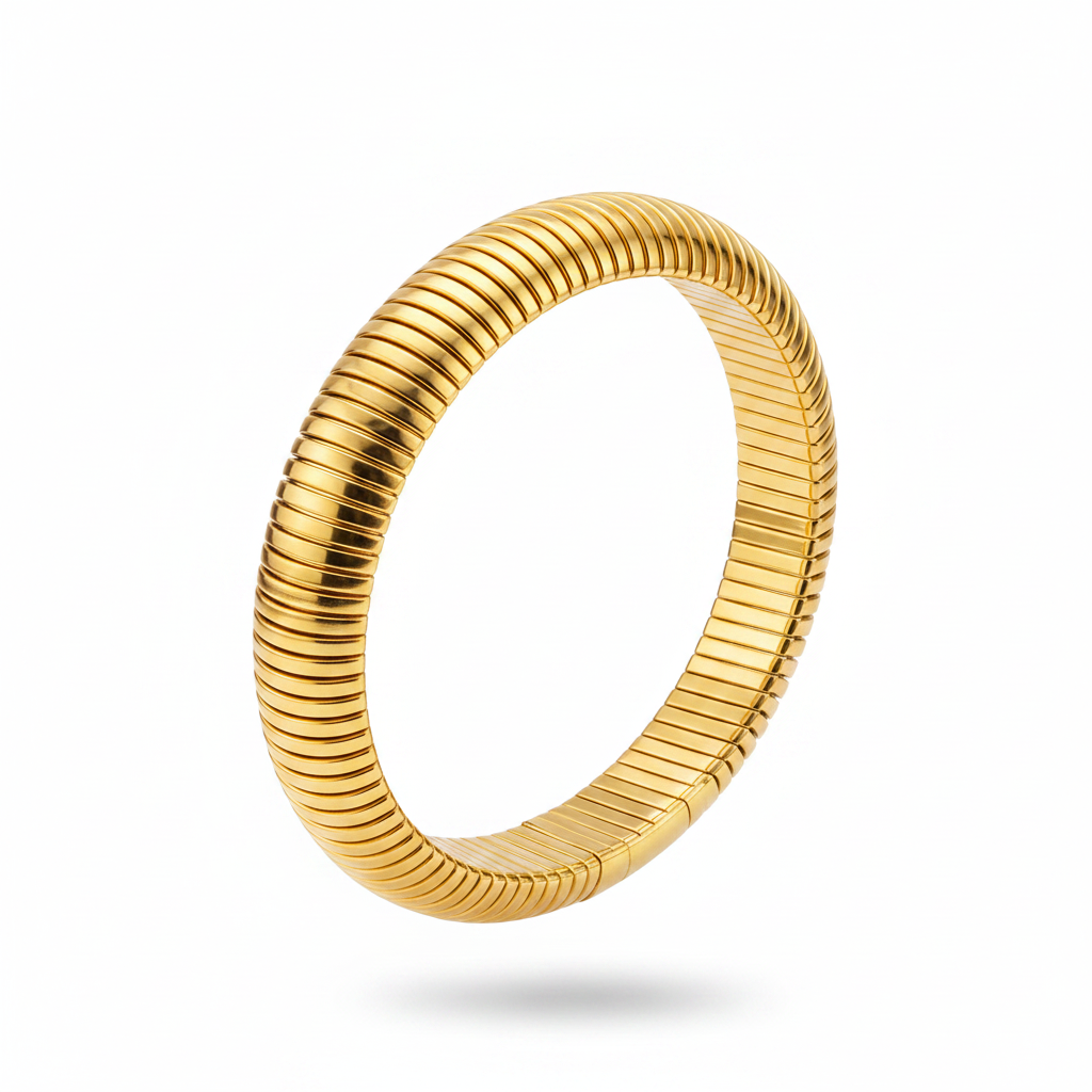 Bangle tubogas oro - floating sfondo bianco