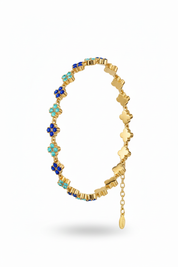Blue Teal Clover Bracelet