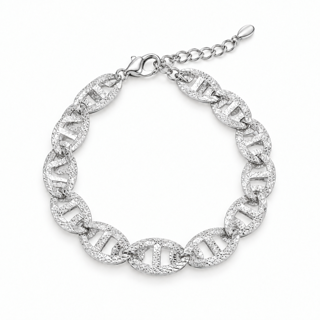 Bracciale argentato coordinato alla foto dorata