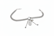 Bracciale argento catena grumetta con medaglione Madonna - vista completa