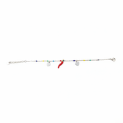 Bracciale argento con cornetto e charm - sfondo bianco