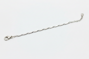 Bracciale argento delicato maglie alternate - vista laterale