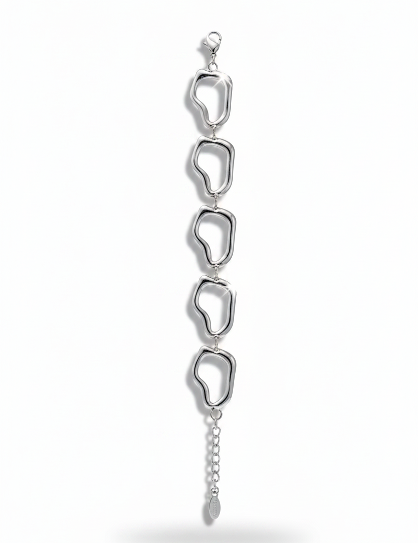 Bracciale argento dritto verticale