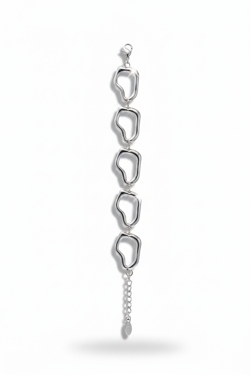 Bracciale argento dritto verticale
