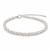 Bracciale argento lucido con maglia compatta