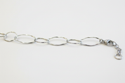 Bracciale argento maglie ovali sottili texturizzate - dettaglio