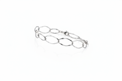Bracciale argento maglie ovali sottili texturizzate - vista laterale