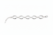 Bracciale argento maglie ovali texture delicata - dettaglio