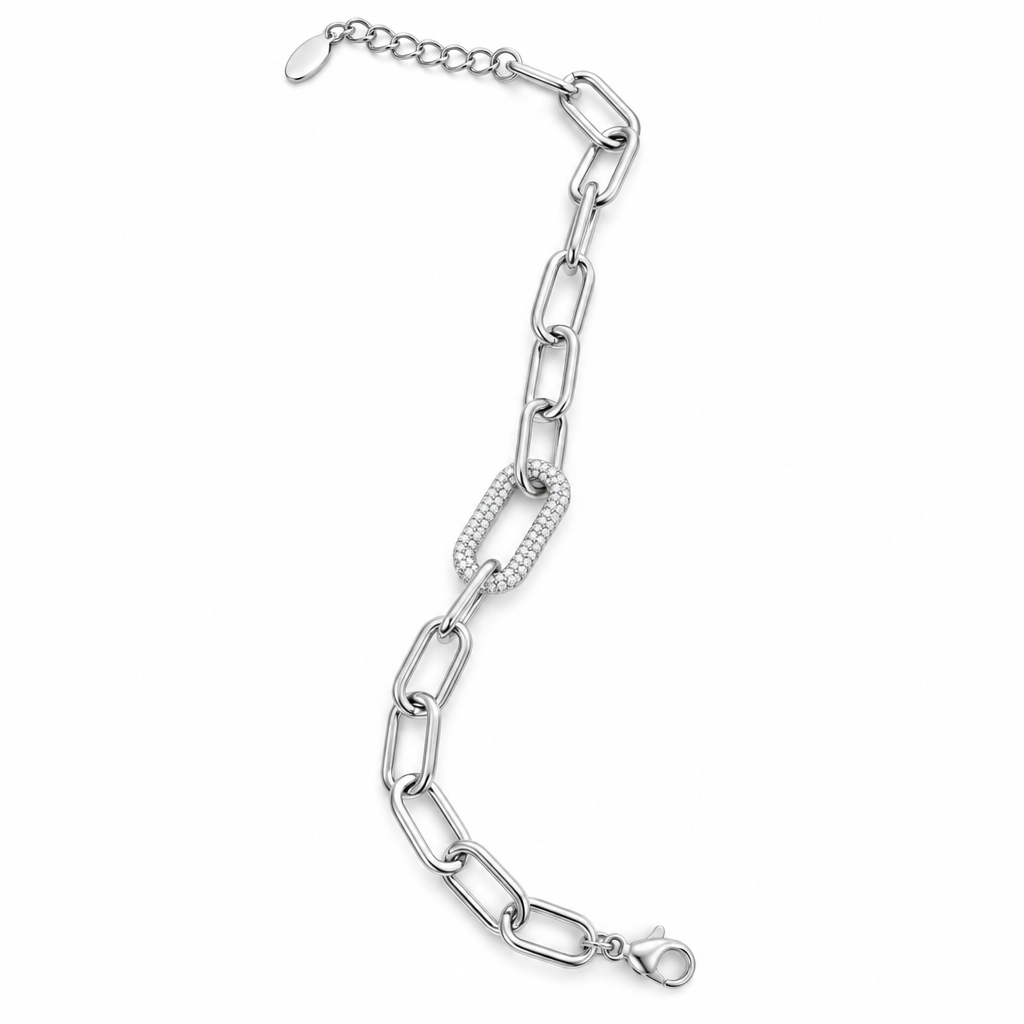 bracciale argento sfondo bianco