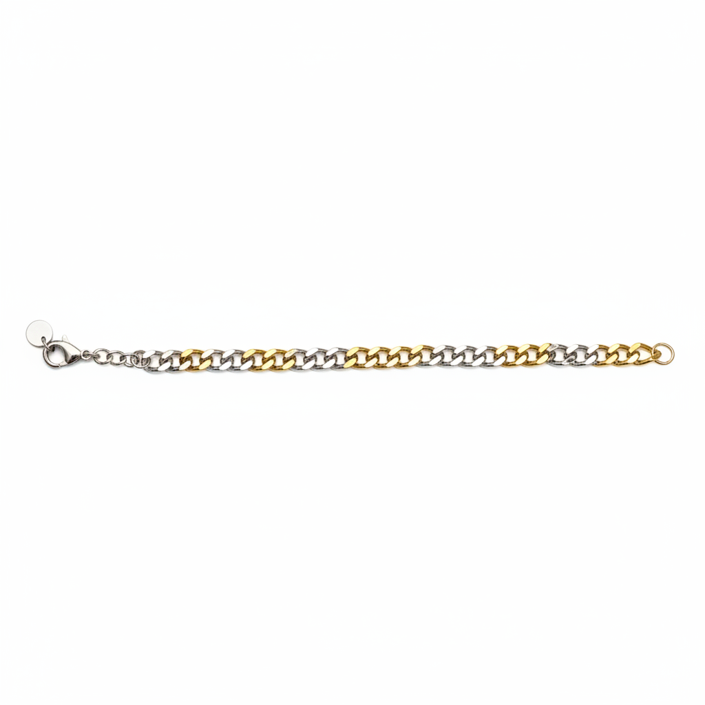 Bracciale bicolor - sfondo bianco puro assoluto