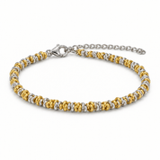 Bracciale bicolore con maglie alternate oro e argento