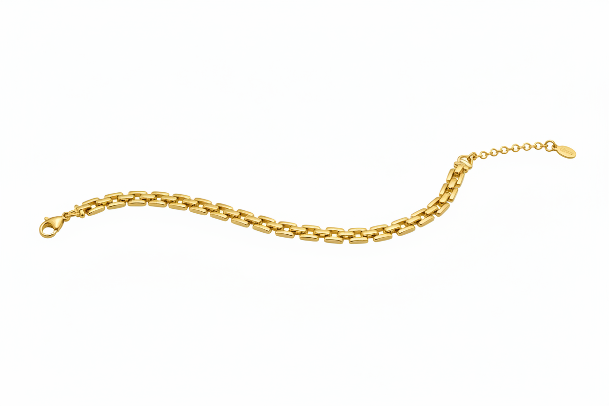 Bracciale catena oro identico all'argento