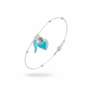 Bracciale celeste chiaro argento