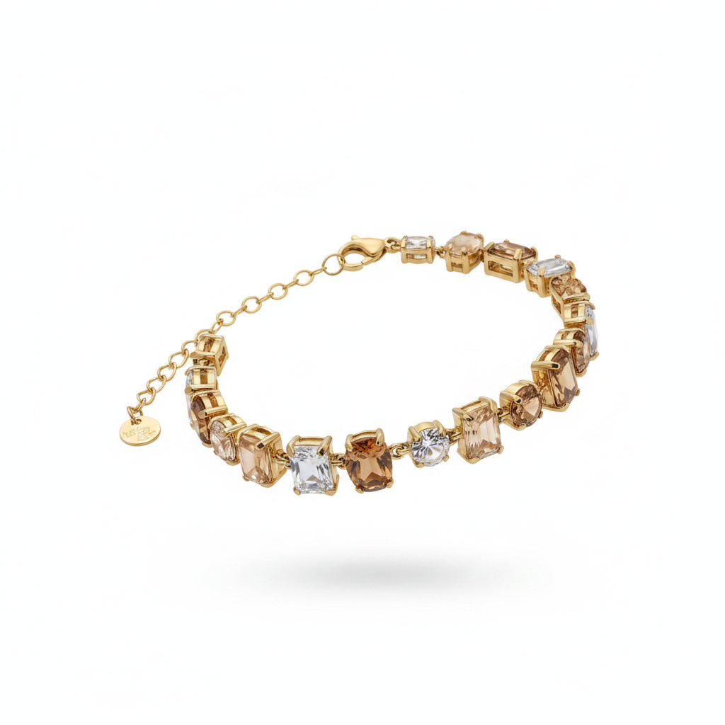 Bracciale champagne/cognac - sfondo bianco