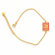 Bracciale Ciao Bella con righe rosse e rosa chiaro