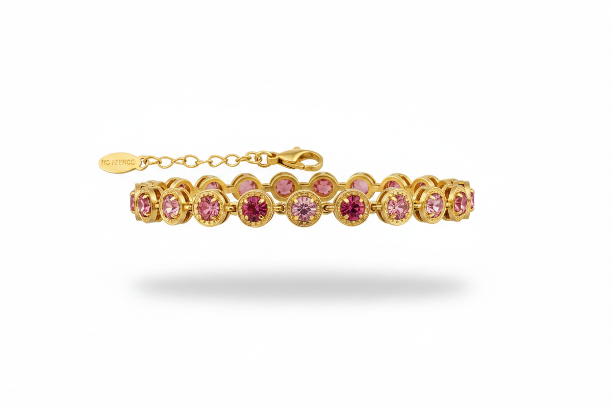 Bracciale Cristalli Rosa - Orizzontale