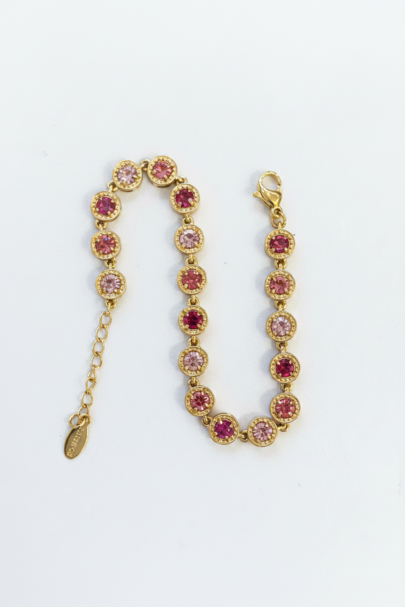 Bracciale Cristalli Rosa - Verticale