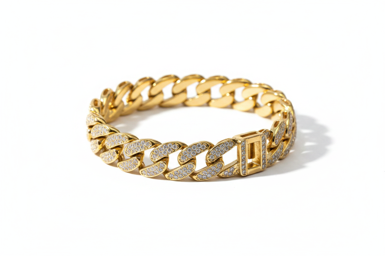 Bracciale Cuban Link Gold - Orizzontale