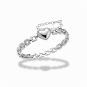 Bracciale cuore argento - total white