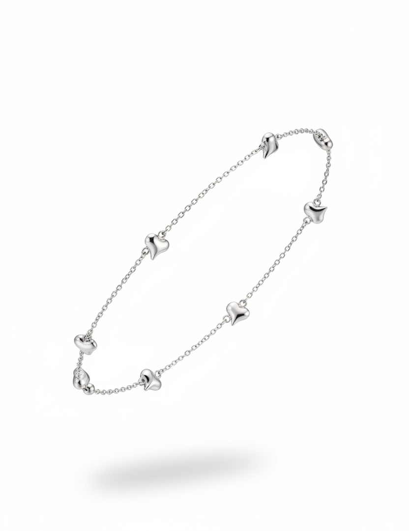 Bracciale cuori allungati - diagonale