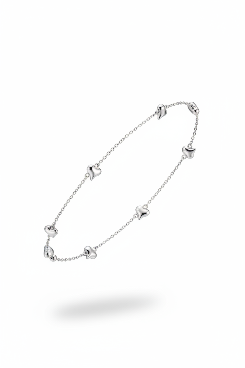 Bracciale cuori allungati - diagonale