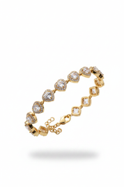 Bracciale Cuori Bianchi Oro