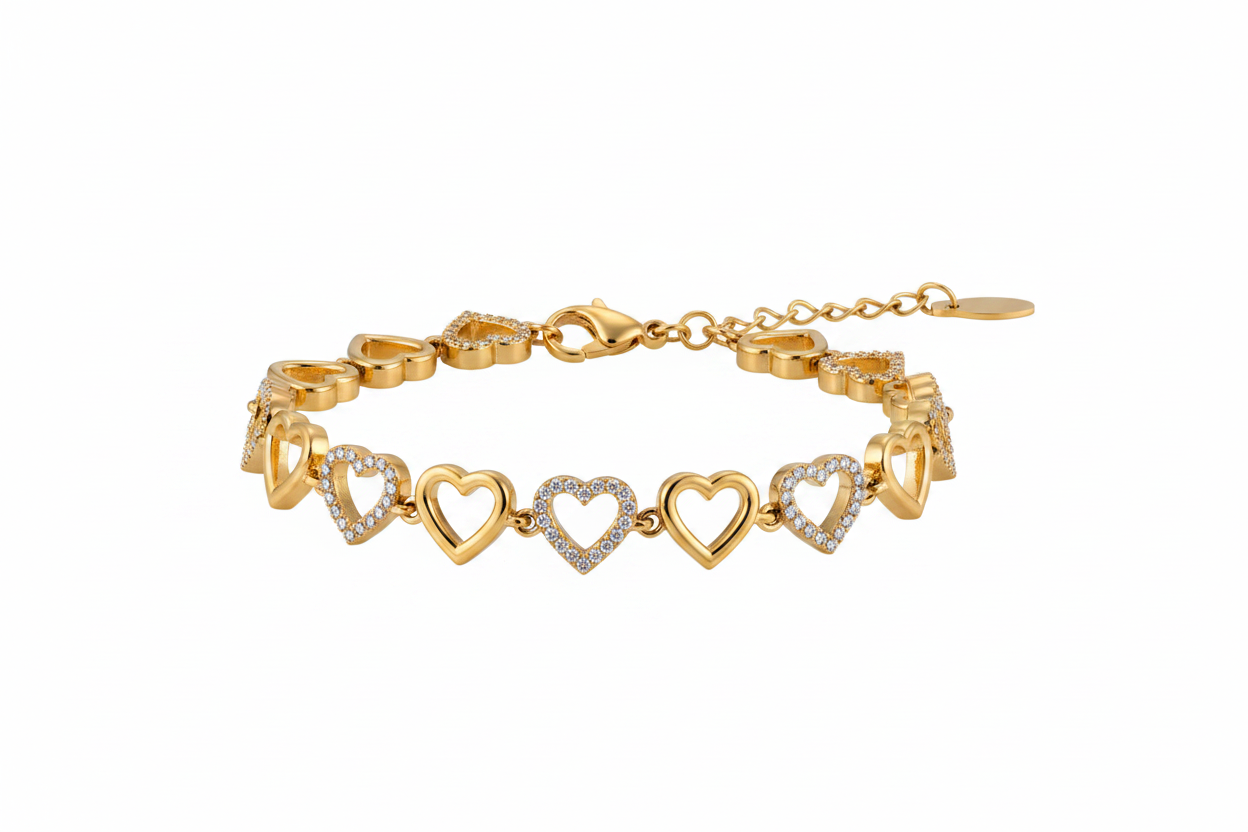 Bracciale Cuori Gold - Orizzontale