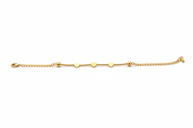 Bracciale cuori oro orizzontale - disposizione corretta