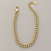 Bracciale dorato a maglie con punti luce