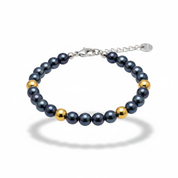 Bracciale ematite e oro - sfondo bianco