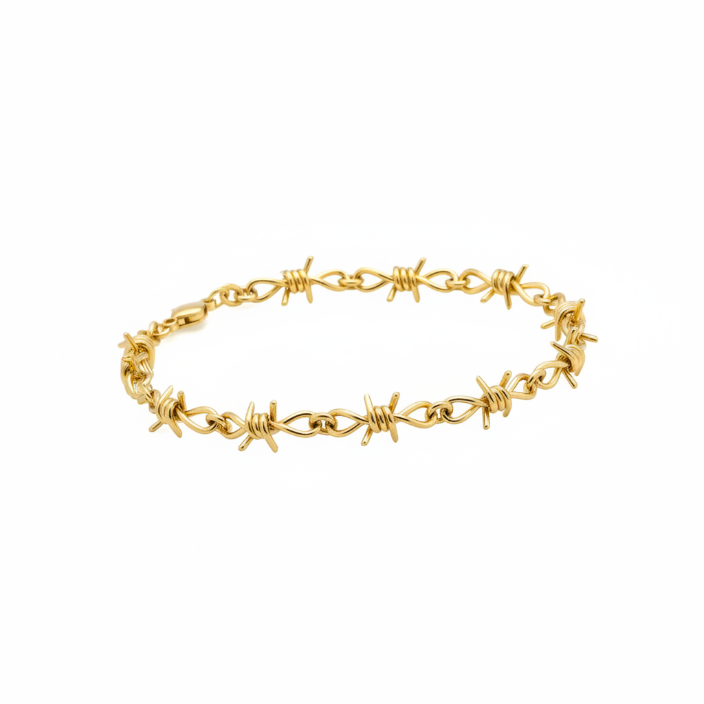 Bracciale filo spinato oro — frontale