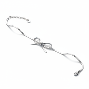 Bracciale fiocco argento - ondeggiante