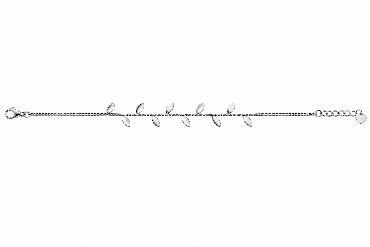 Bracciale Foglioline Inclinate Argento