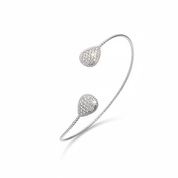 Bracciale gocce pavé argento 45°