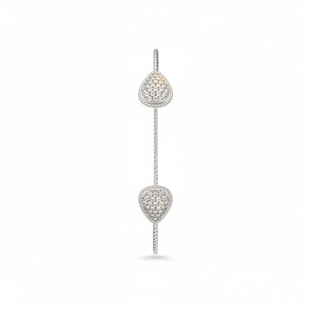 Bracciale gocce pavé argento flat lay