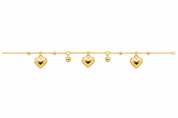 Bracciale in oro con cuori e sfere