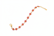 Bracciale margheritine fucsia oro