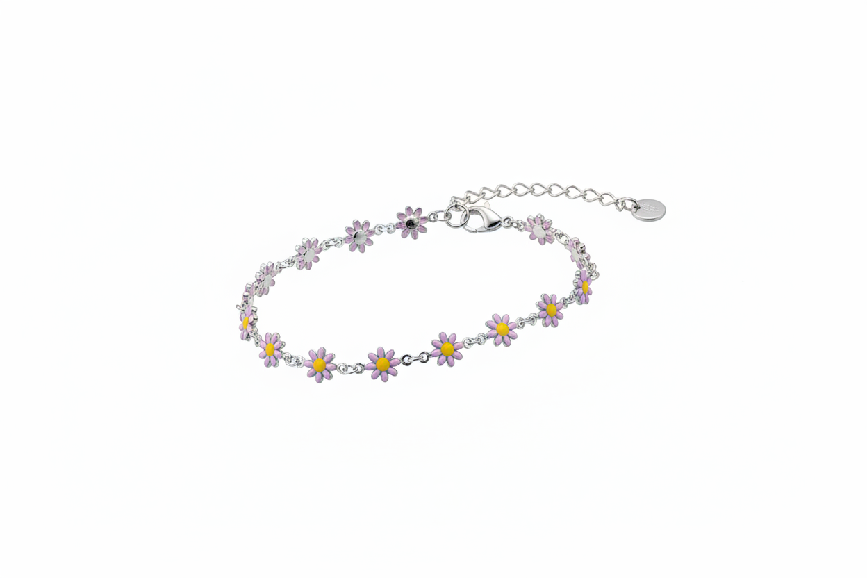 Bracciale margheritine lilla