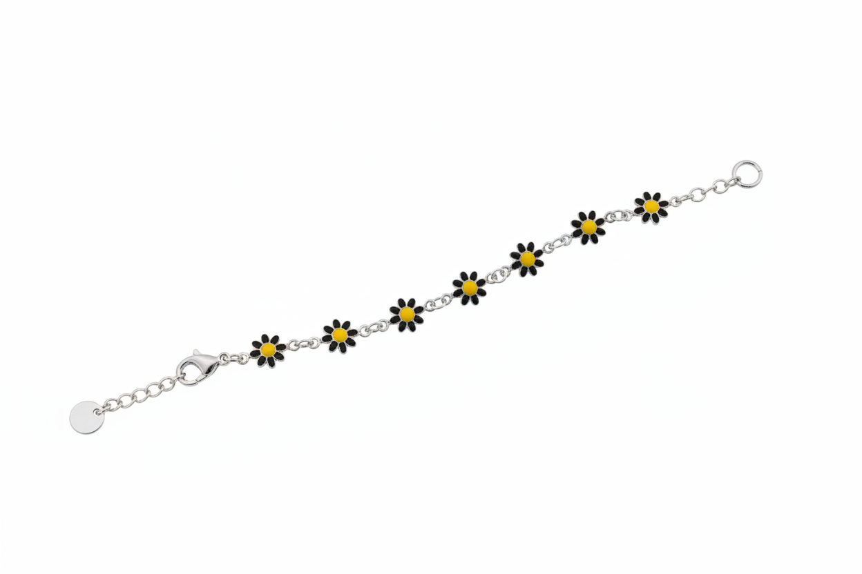 Bracciale margheritine nere uniformi