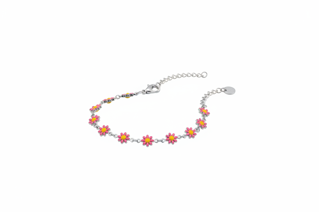 Bracciale margheritine rosa Barbie
