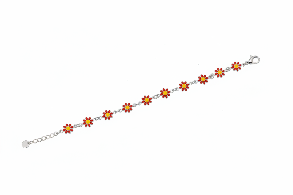 Bracciale margheritine rosse
