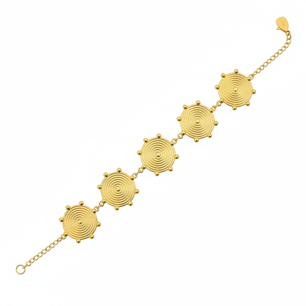 Bracciale Medaglioni Spirale Oro - Quadrato