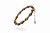 Bracciale occhio di tigre e ematite - vista laterale