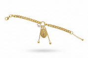 Bracciale oro catena grumetta con medaglione Madonna - vista completa