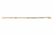 Bracciale oro catena grumetta piatta - vista laterale