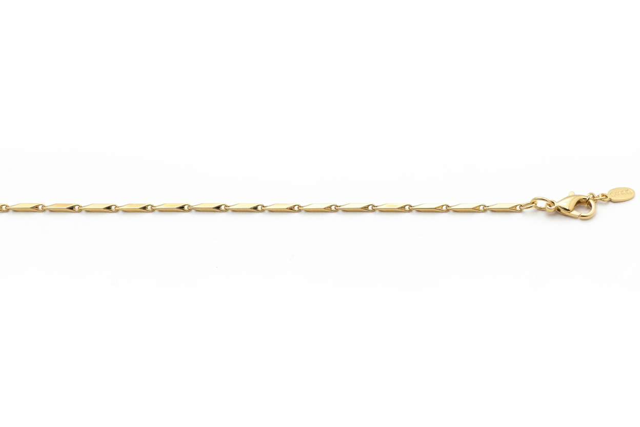 Bracciale oro delicato maglie alternate - dettaglio
