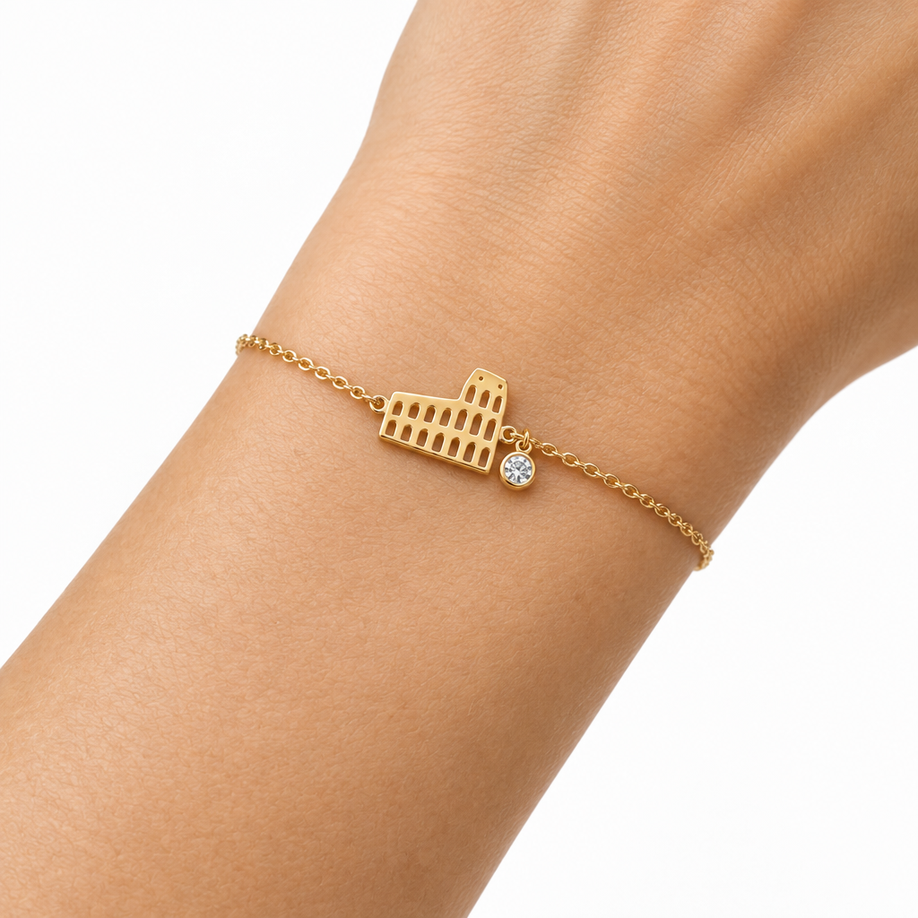 Bracciale oro indossato al polso